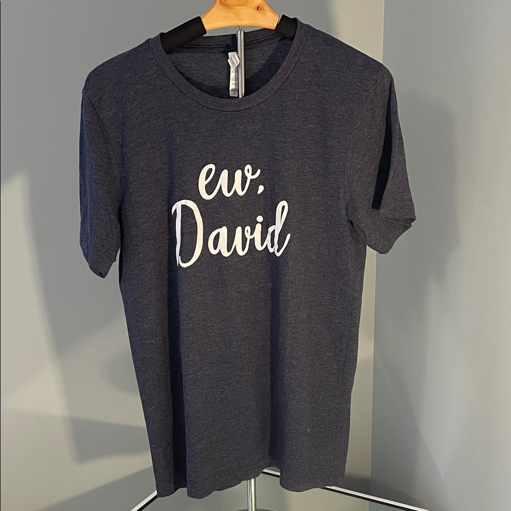 Dark Blue Graphic Tee - ew David Schitts Creek nwot women’s medium